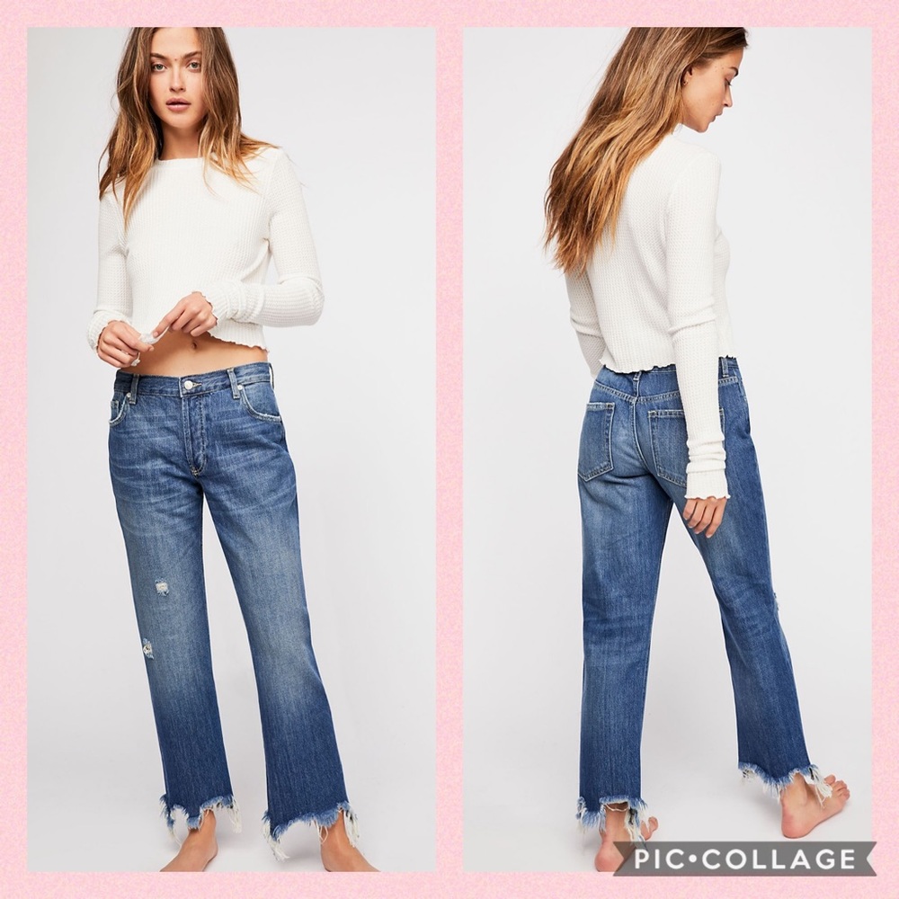Free People Maggie Mid-Rise Straight-Leg Jeans